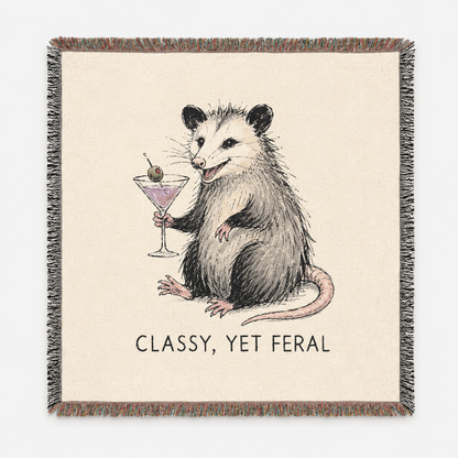 Classy Yet Feral opossum woven blanket product image