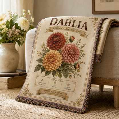 Close-up view of Dahlia woven blanket texture and multicolor fringe