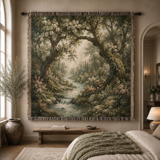 Enchanted woodland woven tapestry blanket hero image