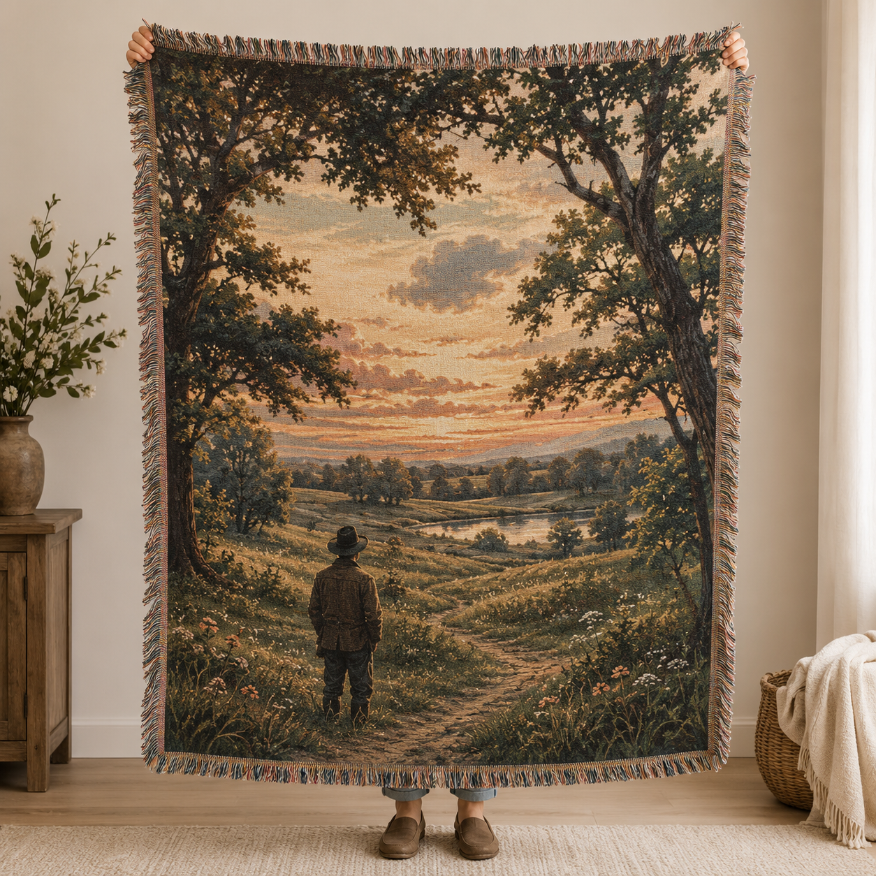 Golden Valley Wanderer woven blanket front display