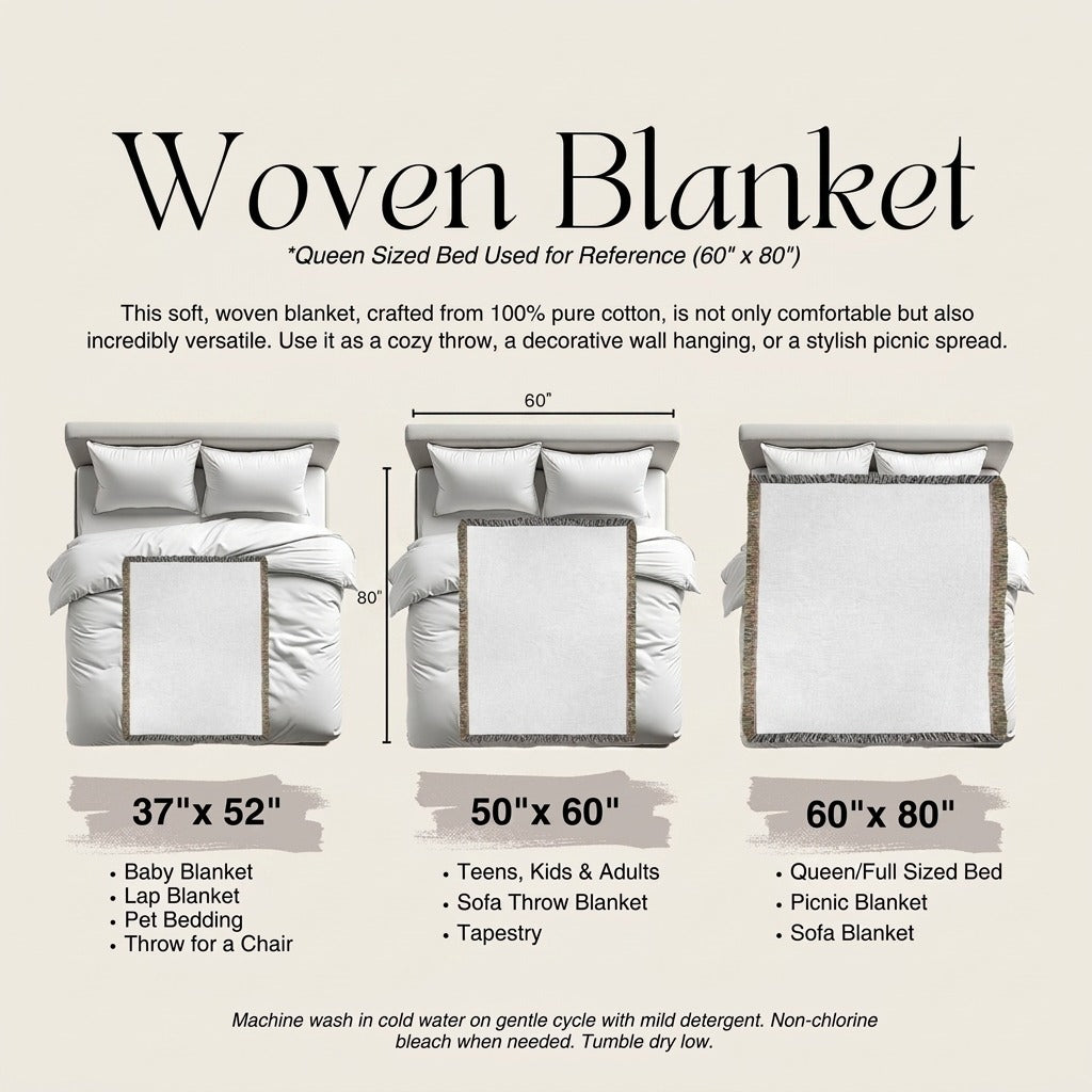 Aurora Winter Forest Woven Blanket – Northern Lights Snowy Pine Tapestry Throw