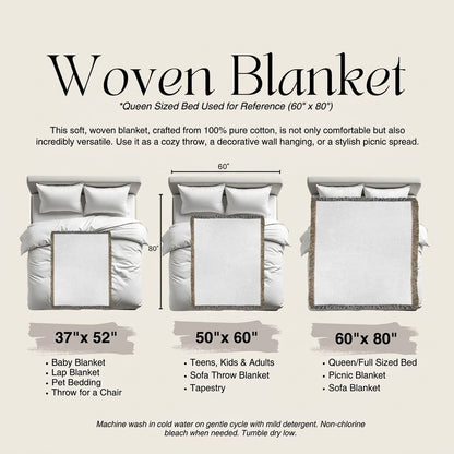Aurora Winter Forest Woven Blanket – Northern Lights Snowy Pine Tapestry Throw