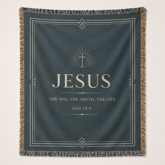Jesus The Way The Truth The Life John 14:6 woven blanket main product image